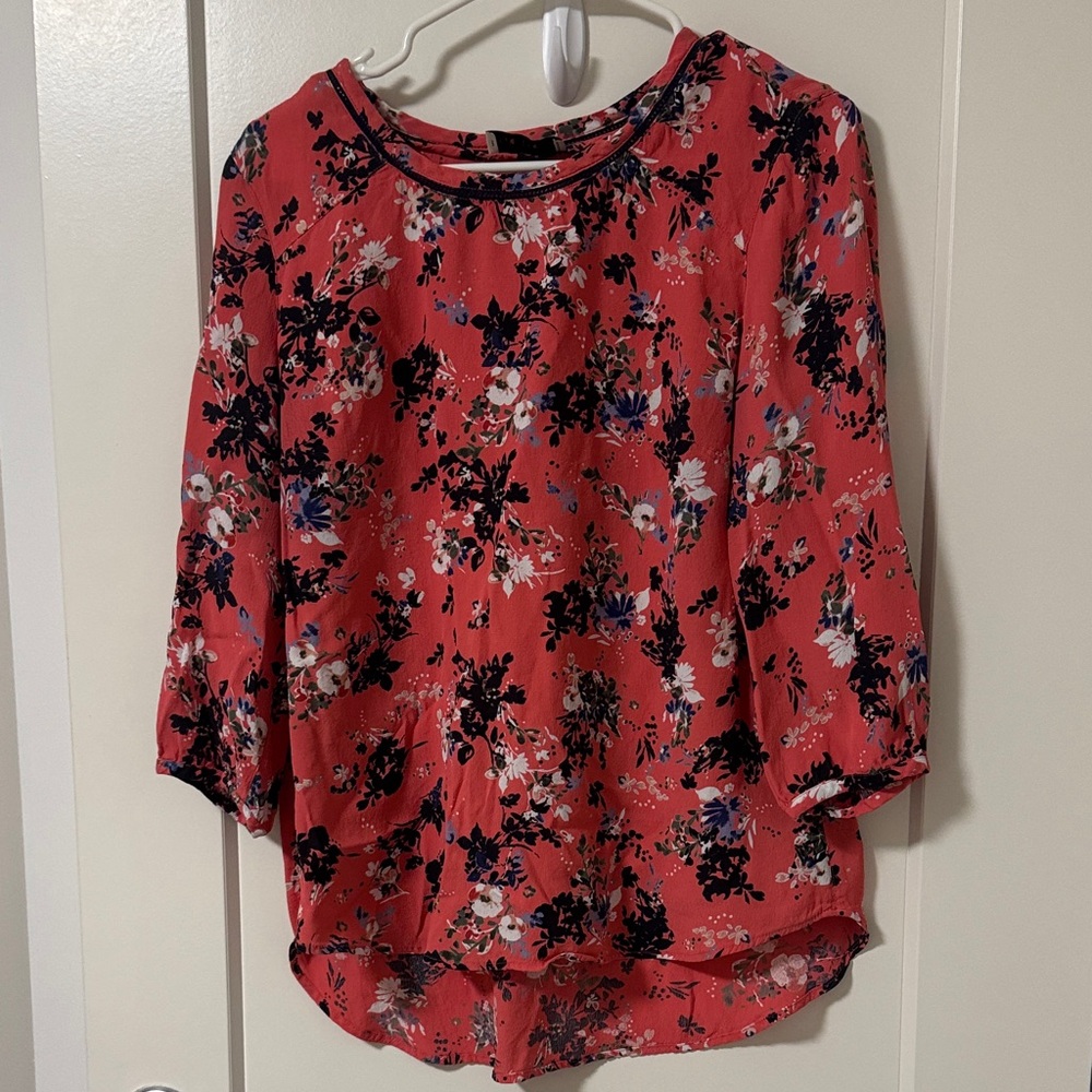 Per Una Coral Floral Blouse